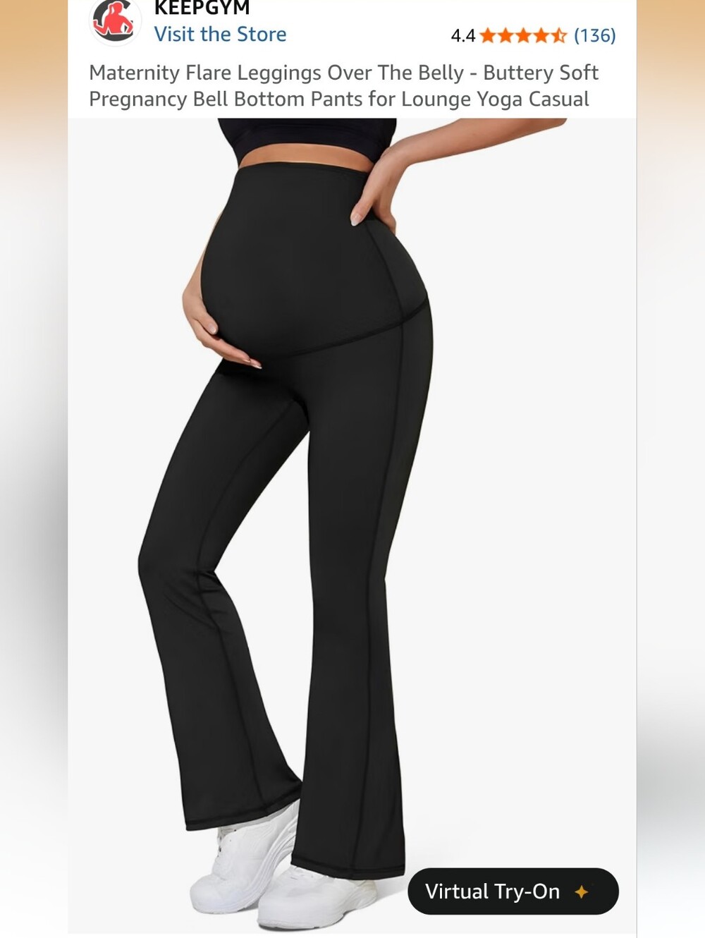 Maternity Flare Yoga Pants - Black Set Of 2 Extra Long